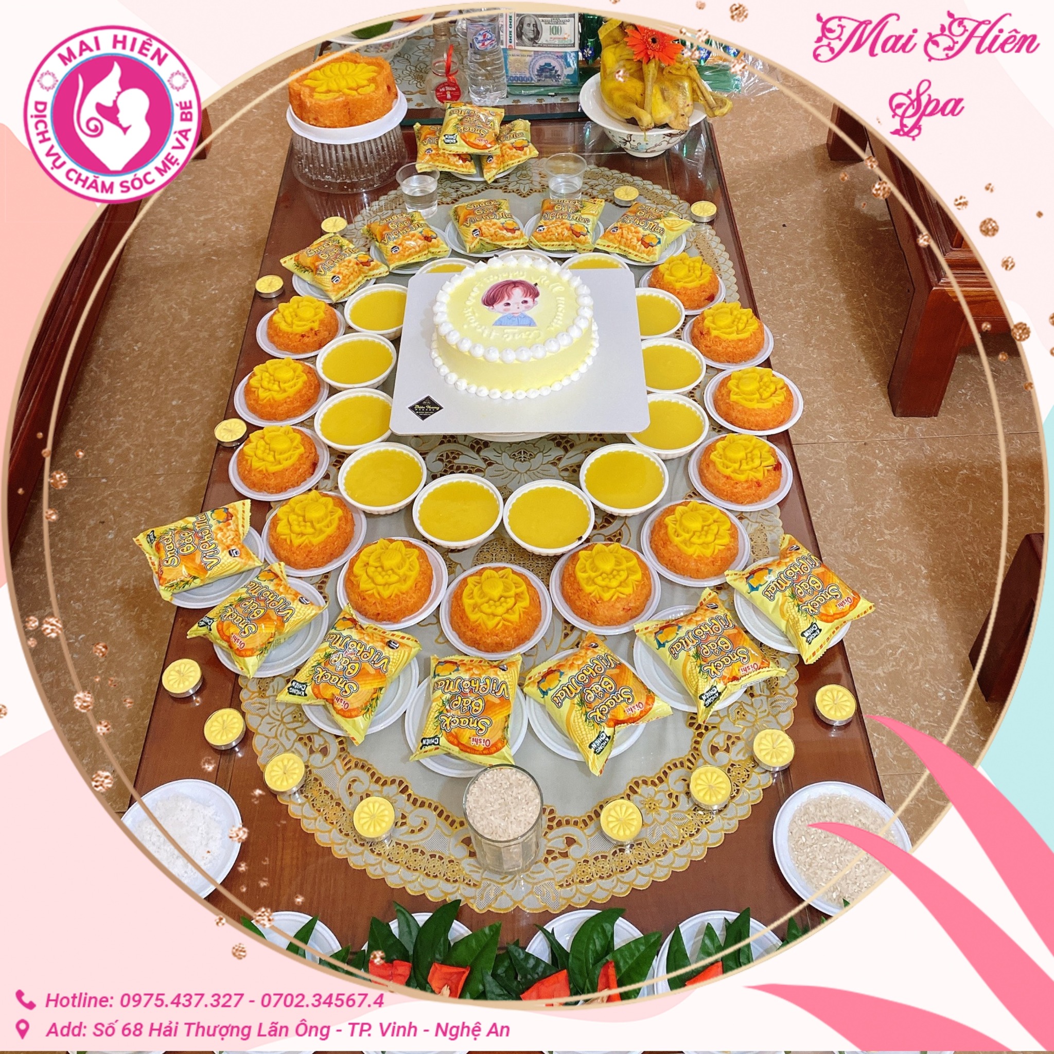 Mâm cúng mụ tại Vinh