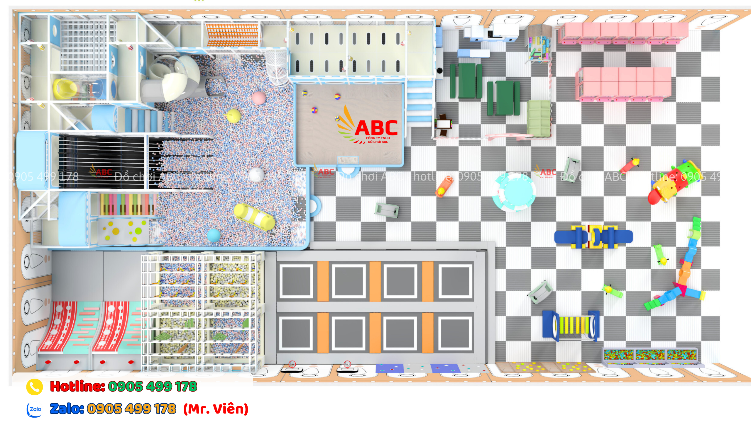 Mẫu thiết kế khu vui chơi trẻ em trong nhà 450m2