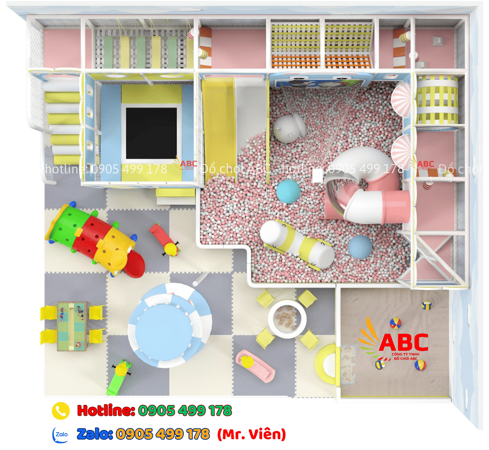 Thiết kế khu vui chơi có kích thước 10x10m