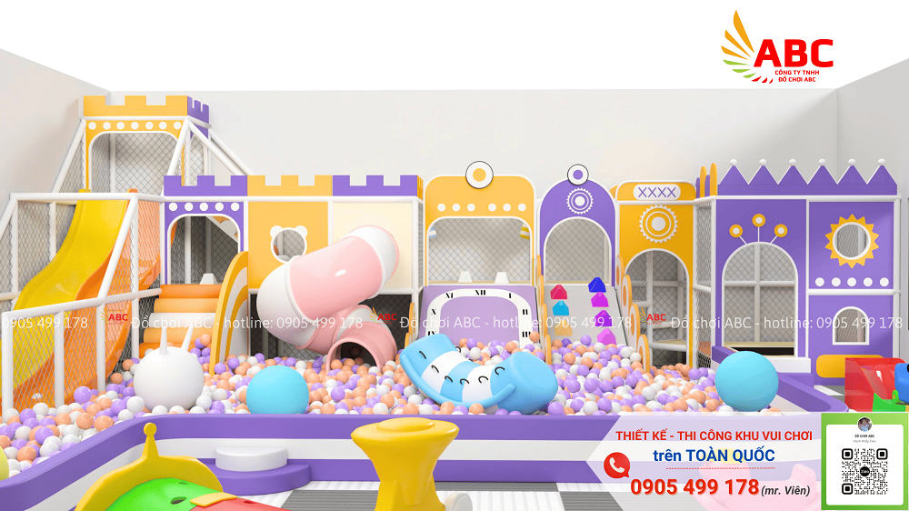 Thiết kế khu vui chơi trẻ em pastel có kích thước 10x20m