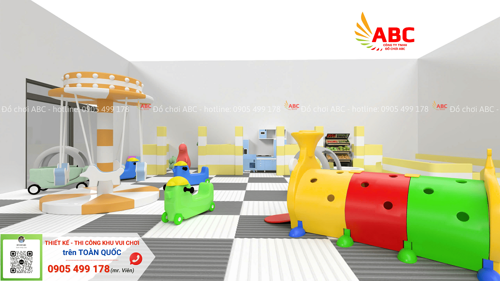 Các trò chơi rời như đu quay, bập bênh, xe chòi chân, hồ câu cá,.. 