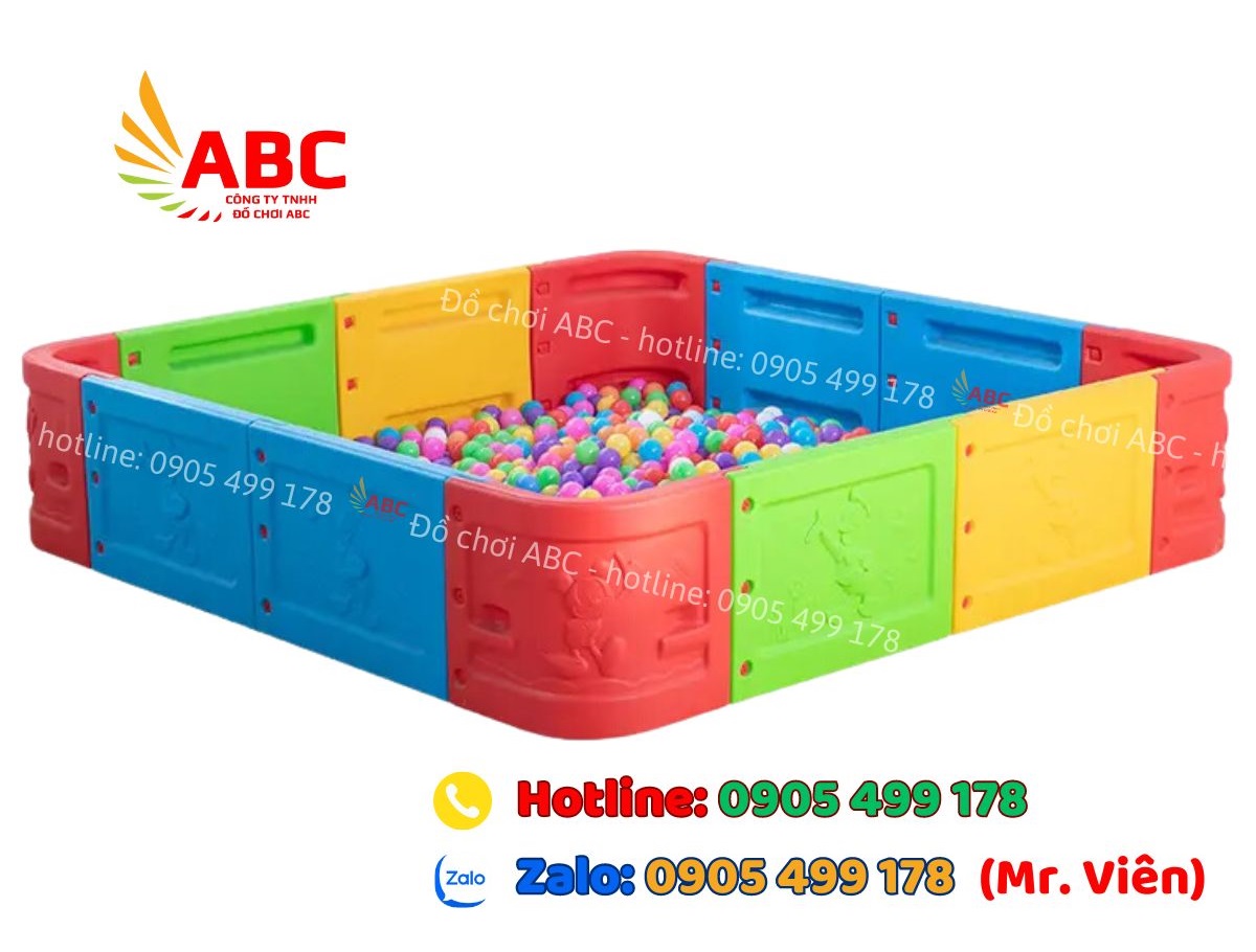 Nhà Bóng Nhựa Hình Vuông Cho Trẻ Em Mầm Non