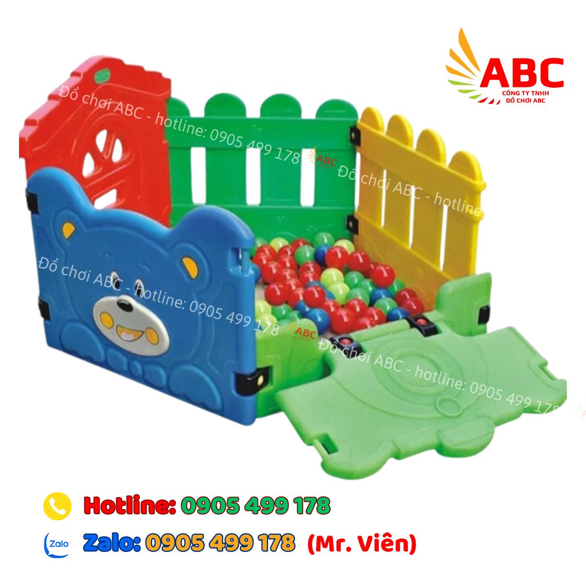 Nhà banh mini hình con gấu cho bé