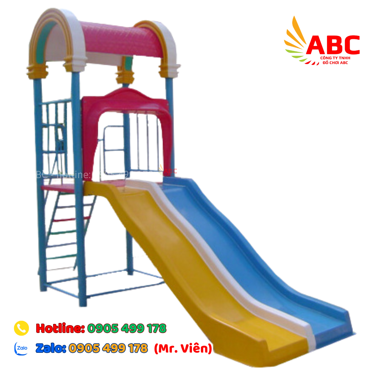 Cầu Trượt Máng Đôi Có Mái Vòm Cho Bé