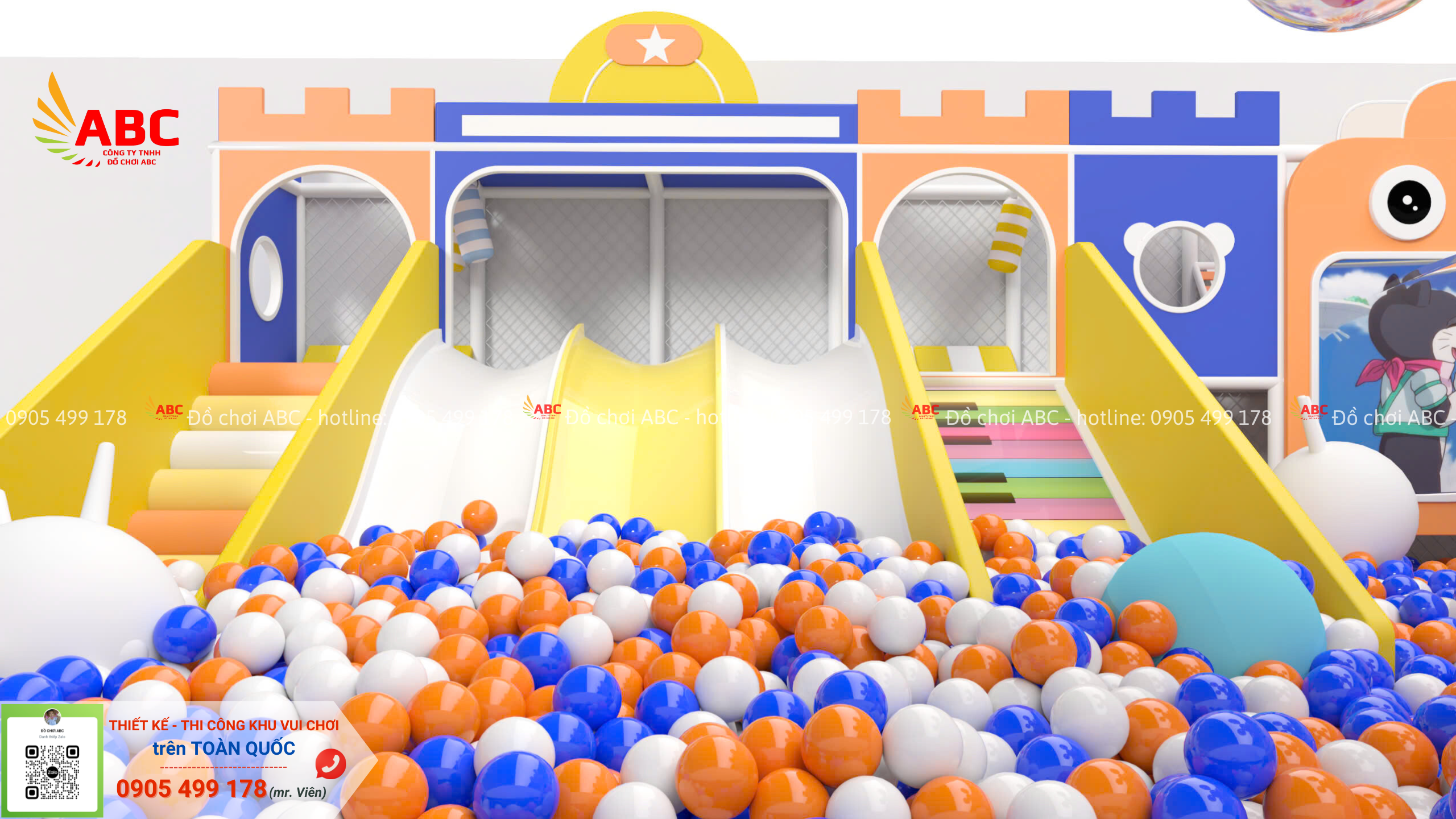 Nhà liên hoàn 2 tầng với nhiều trò chơi hấp dẫn