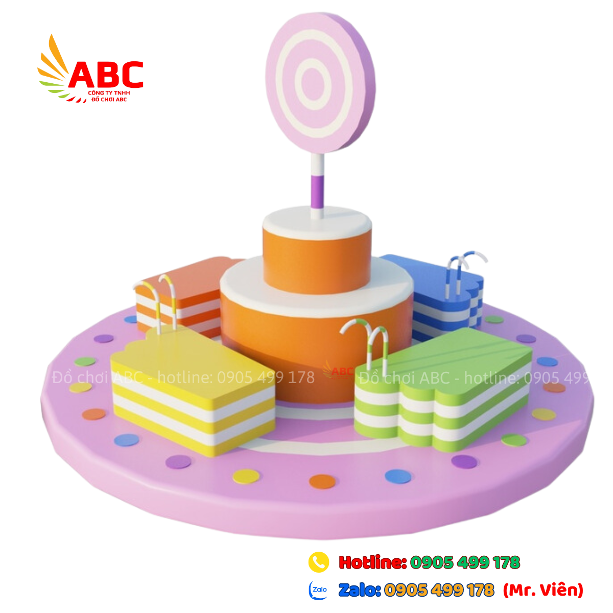 Mâm xoay khu vui chơi trẻ em trong nhà