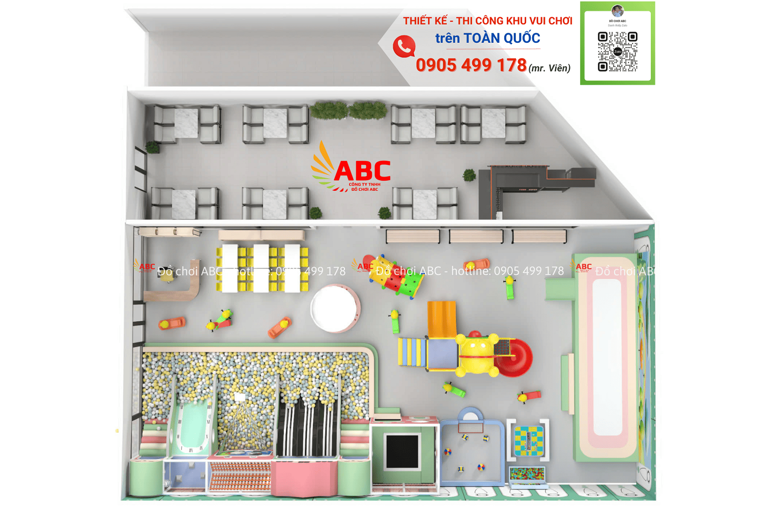 Thiết Kế Khu Vui Chơi Kids Cafe Đẹp - Ấn Tượng