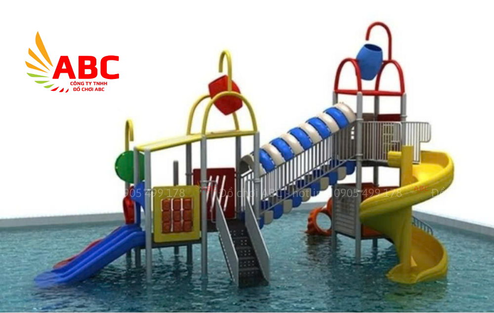 Mô hình cầu trượt bể bơi trong công viên nước