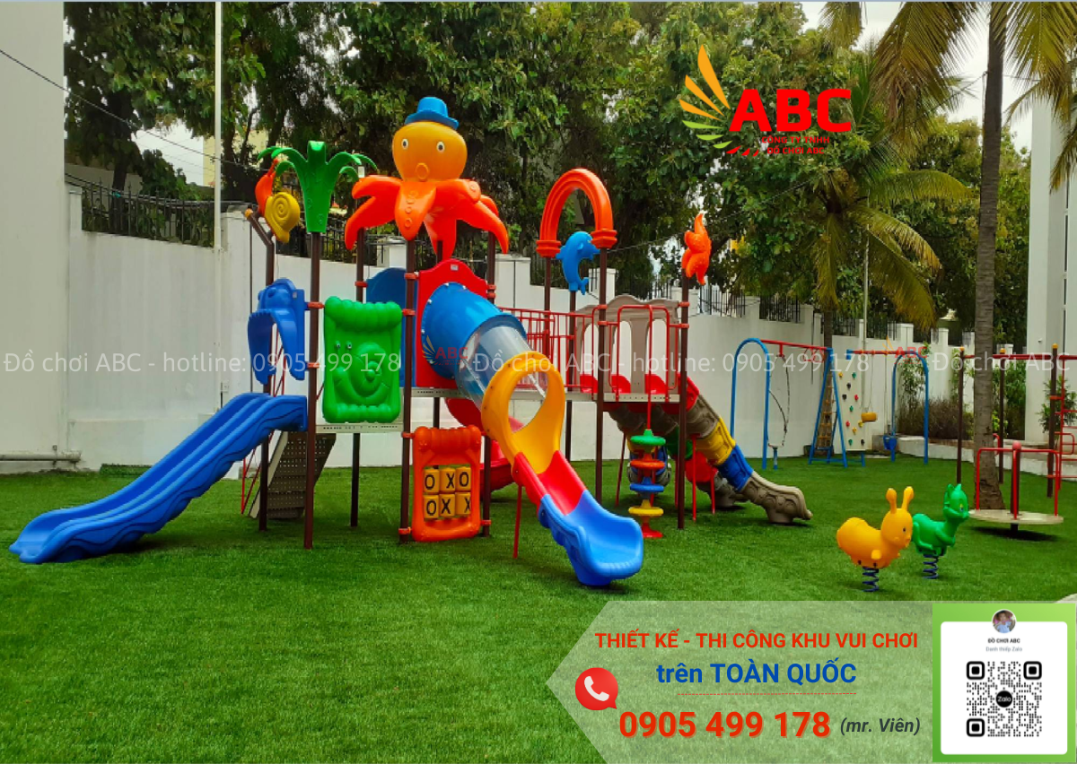 Cầu trượt mini kết hợp xích đu