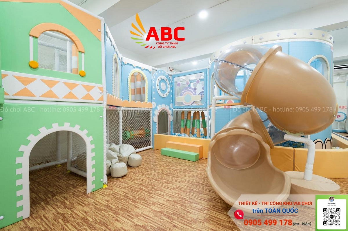 Nhà liên hoàn khu vui chơi trẻ em tone màu pastel nhẹ nhàng
