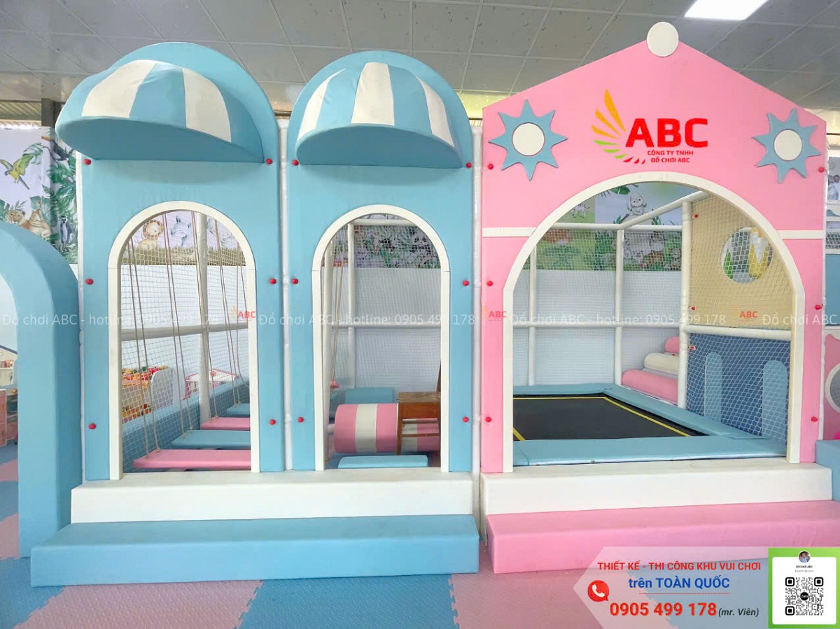 Sàn nhún kết hợp vận động sasuke mang đến trò chơi thú vị