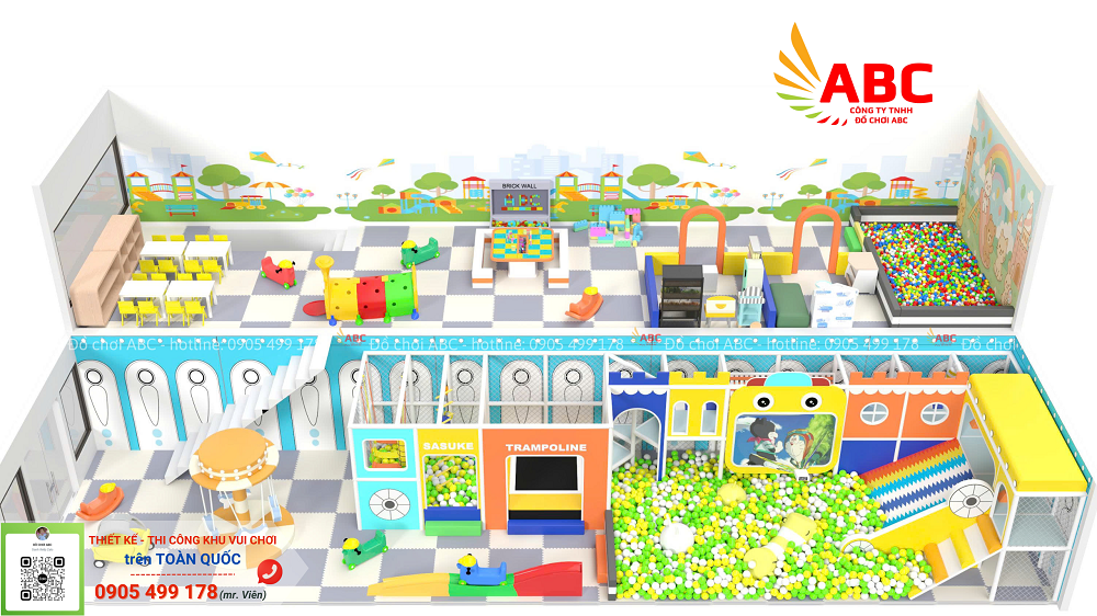 Mô hình khu vui chơi trẻ em 2 tầng