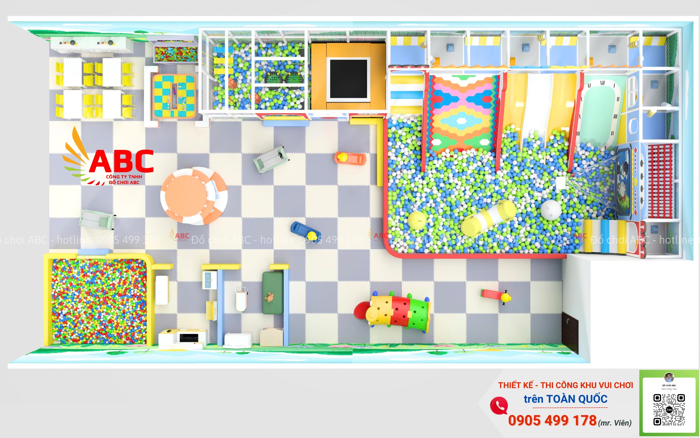 Mẫu Khu Vui Chơi Liên Hoàn Trong Nhà 200m2