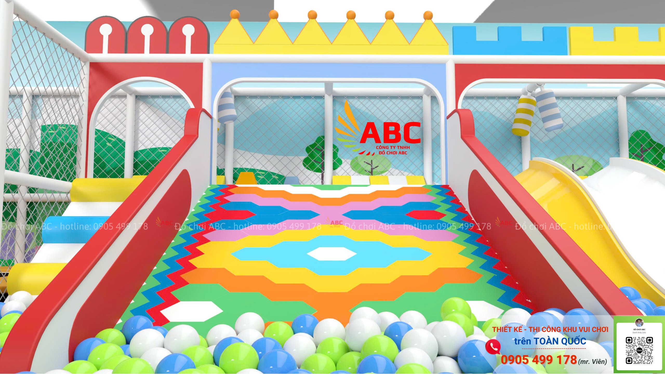 Trượt cầu vồng rực rỡ sắc màu – điểm nhấn nổi bật của khu vui chơi