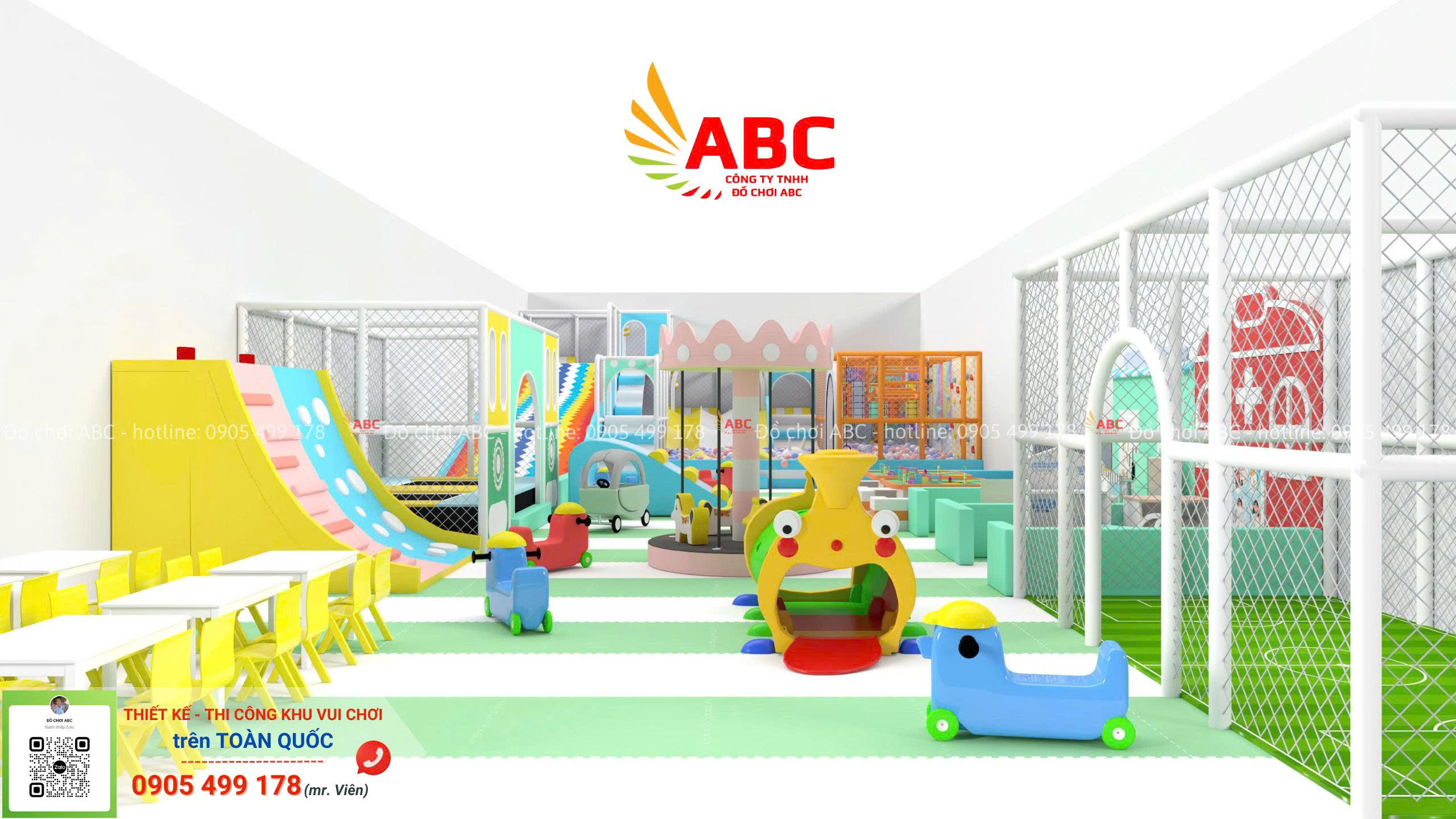 Các hạng mục đồ chơi trong khu vui chơi trẻ em 250m2