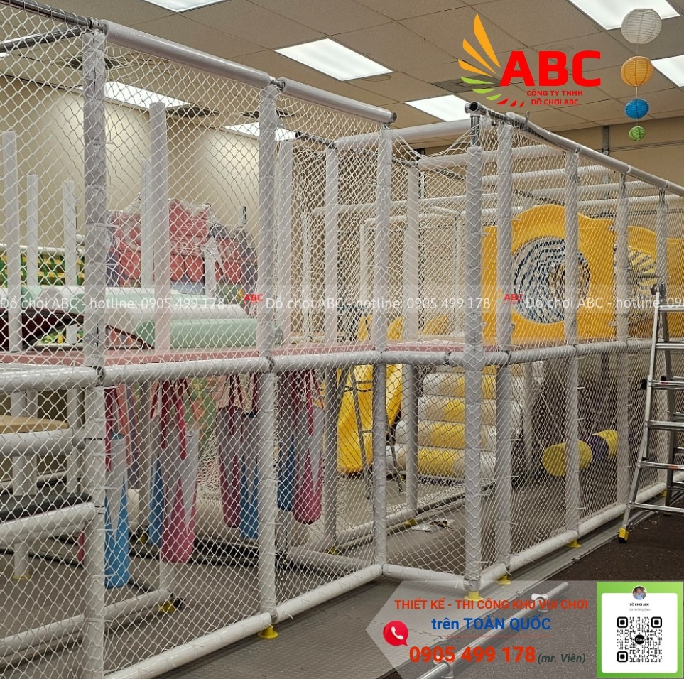 Một số vật liệu chính trong mẫu thiết kế khu vui chơi liên hoàn 160m2