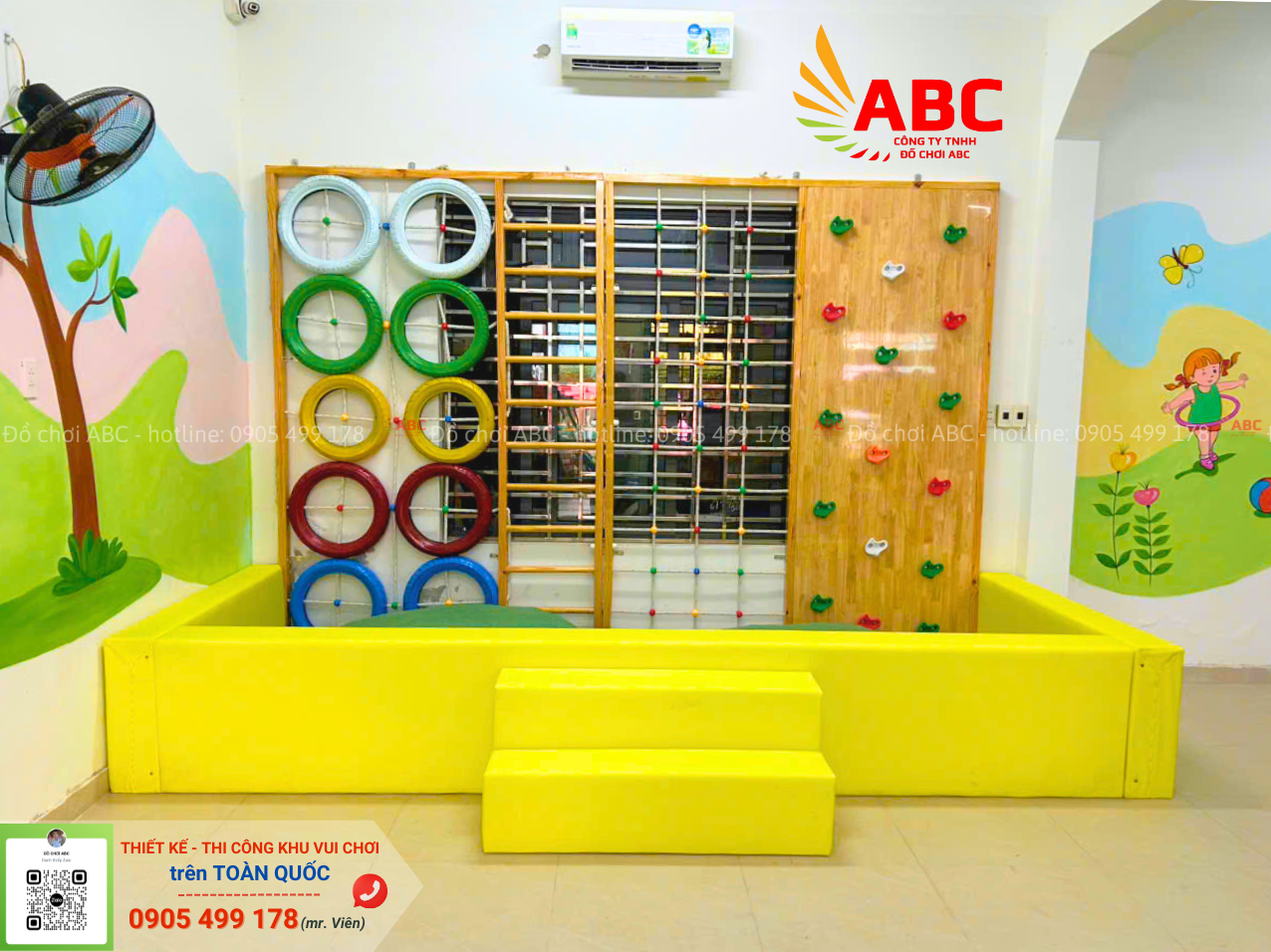 Hồ bóng kèm vách leo núi cho bé