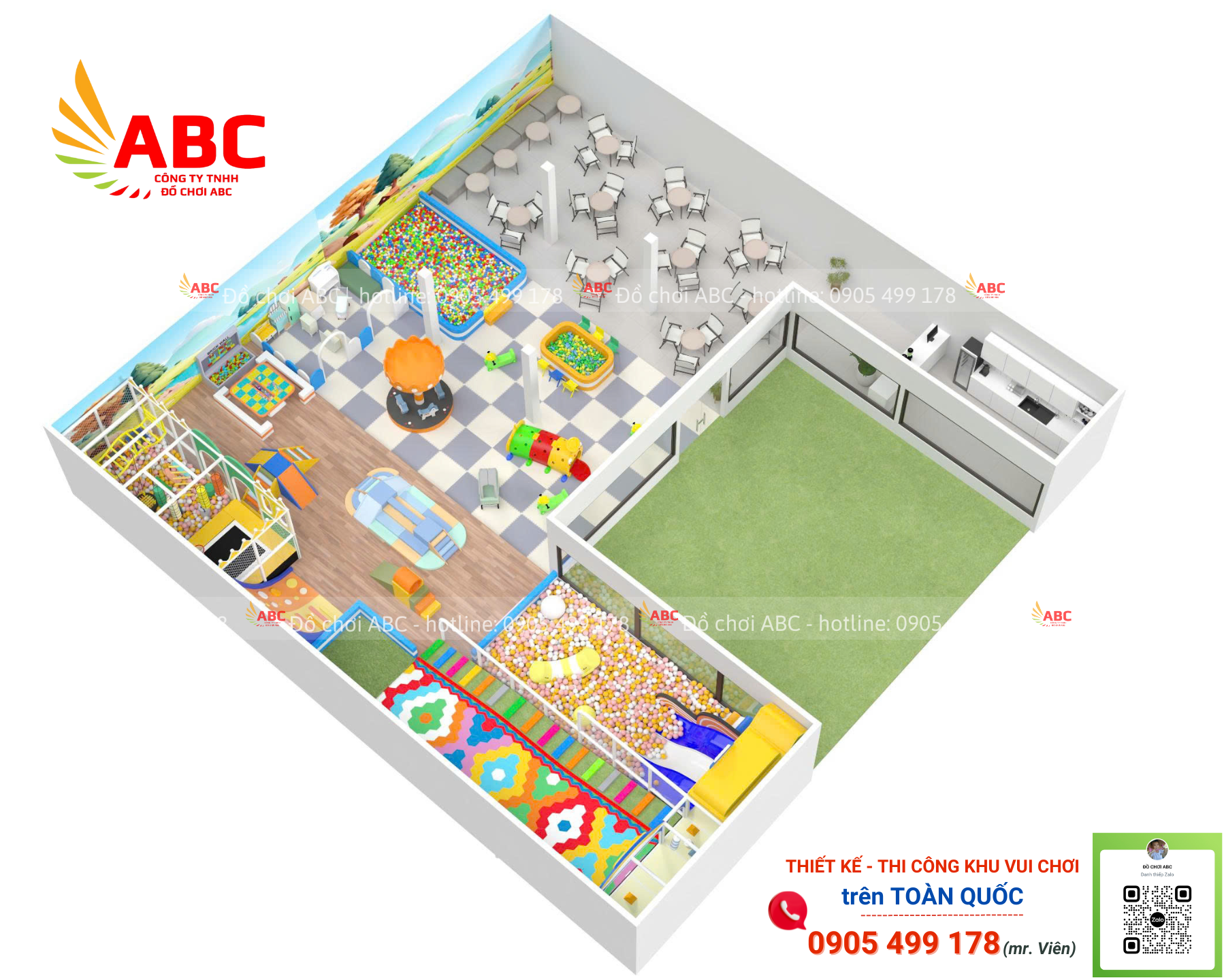 Các hạng mục thiết kế khu vui chơi liên hoàn 300m2