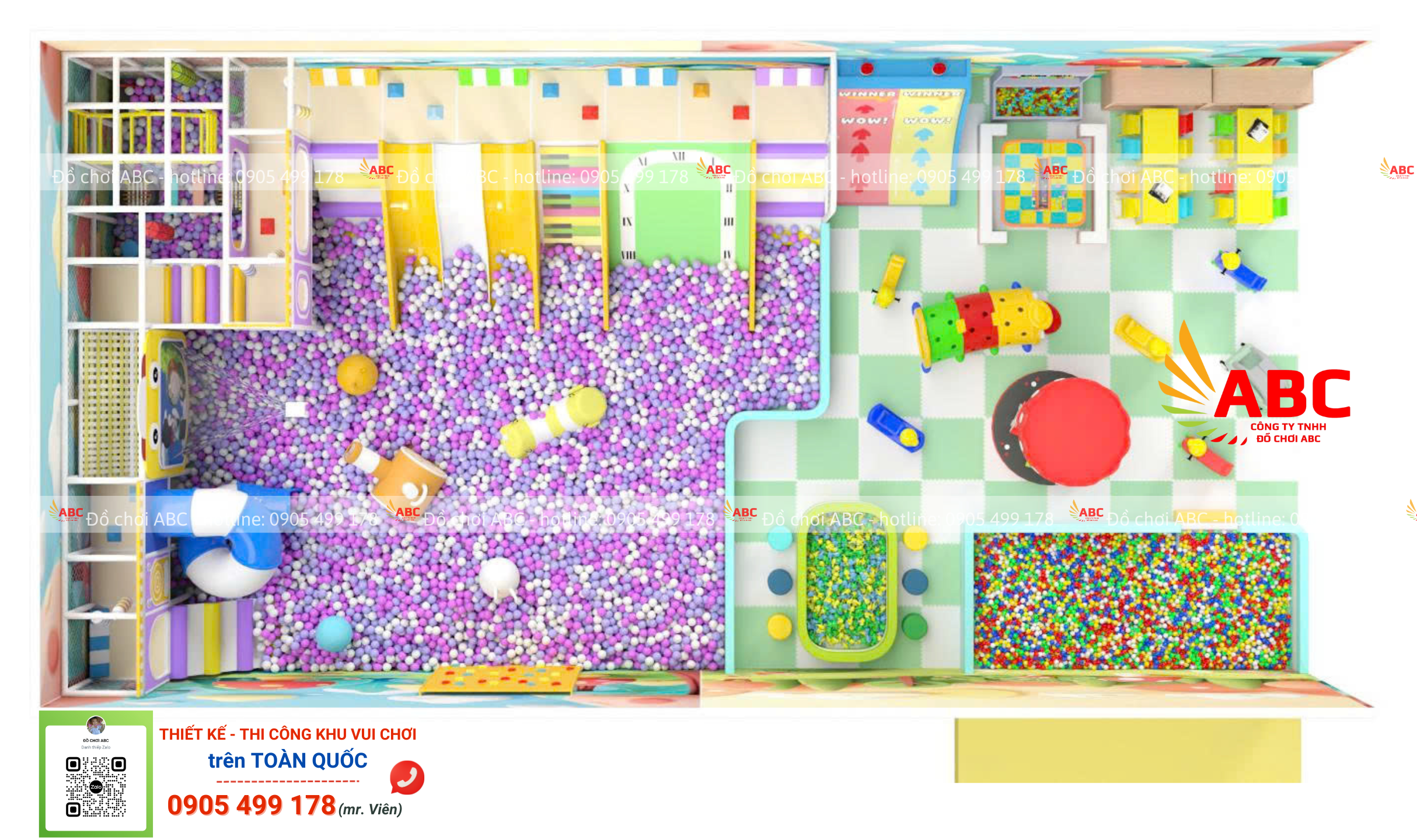 Tổng thể mô hình thiết kế khu vui chơi liên hoàn