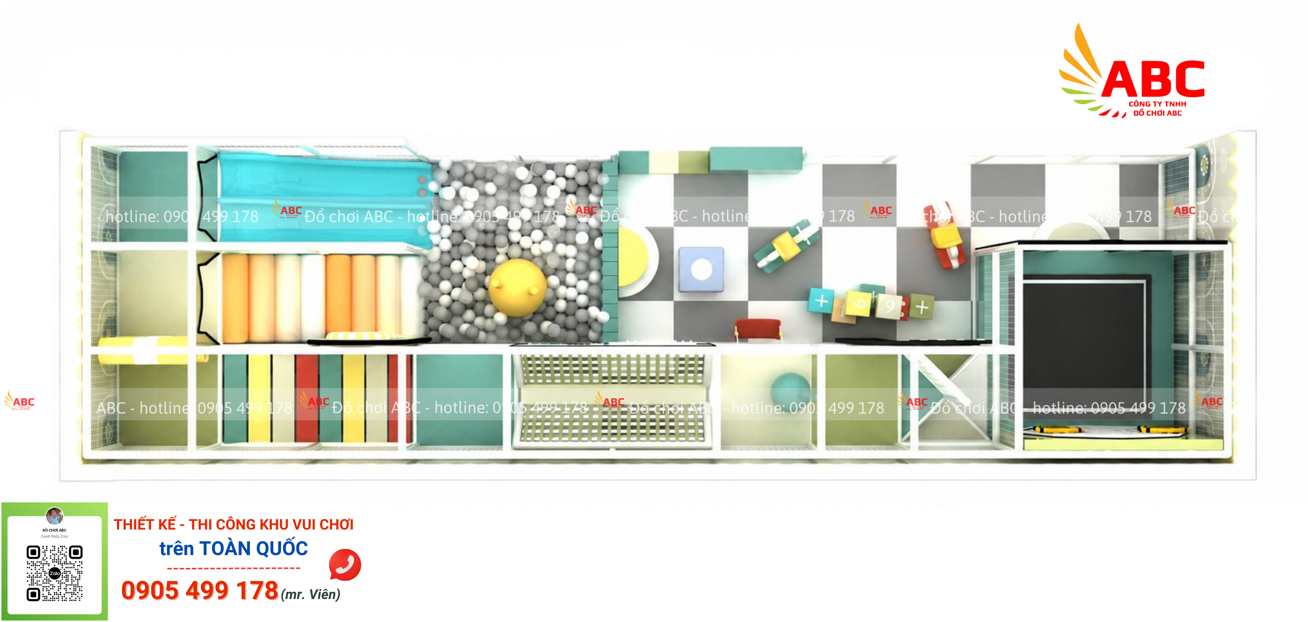 Mẫu thiết kế khu vui chơi trẻ em 14x4m
