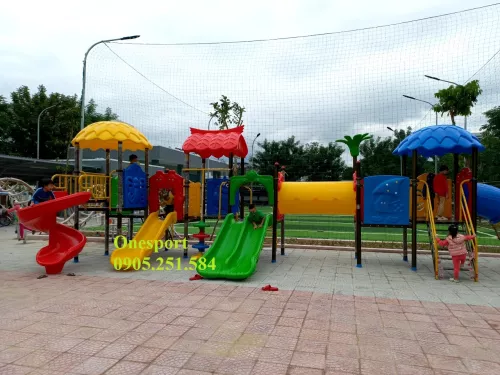 Bộ liên hoàon cầu trượt mầm non ngoài trời Onesport (2)