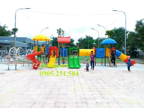 Bộ liên hoàon cầu trượt mầm non ngoài trời Onesport (4)