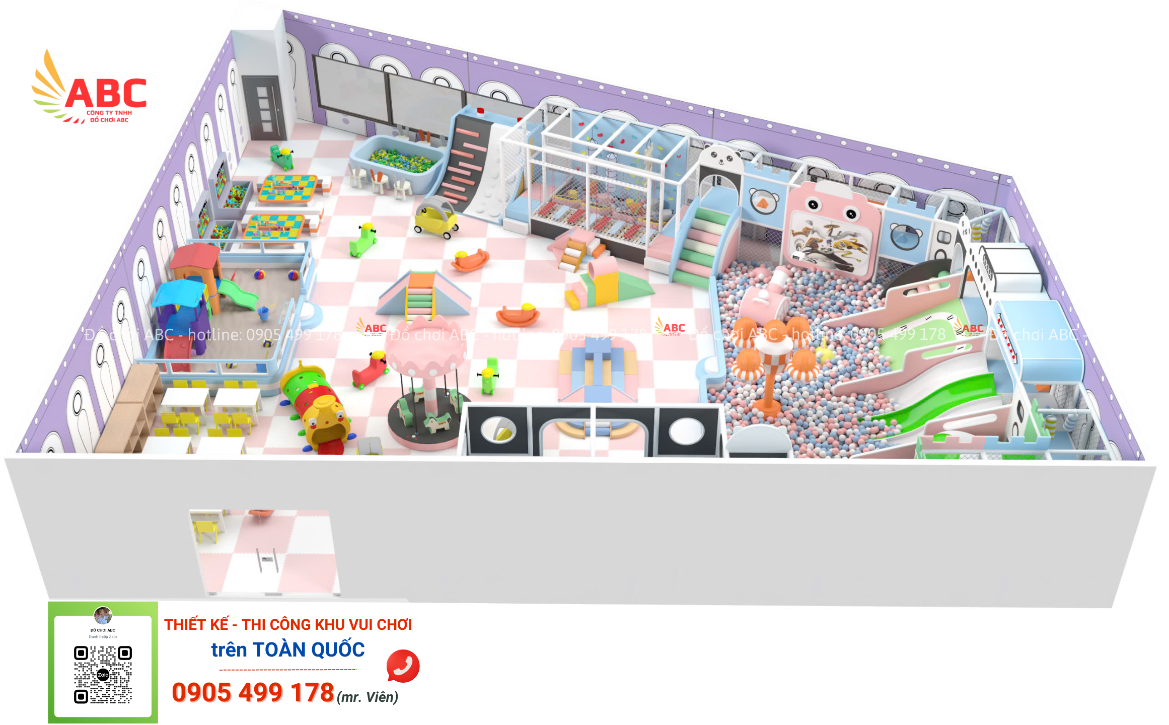 Mẫu Thiết Kế Khu Vui Chơi Gấu Trúc Panda Đáng Yêu