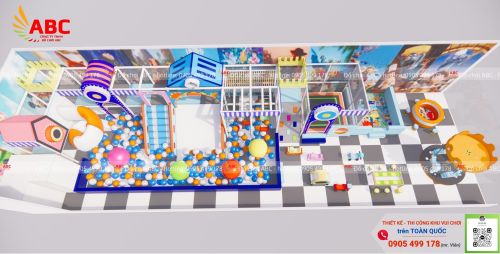 Mẫu thiết kế khu vui chơi trẻ em trong nhà 120m2