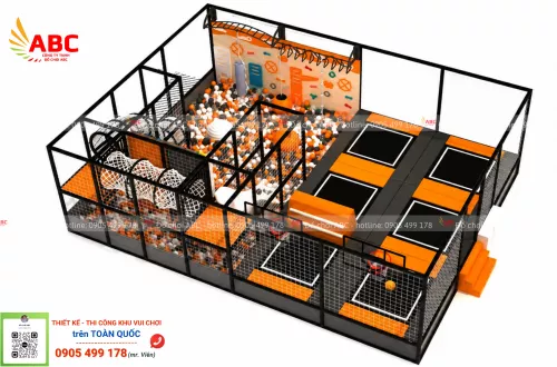 Mẫu thiết kế khu vui chơi trẻ em trong nhà 65m²
