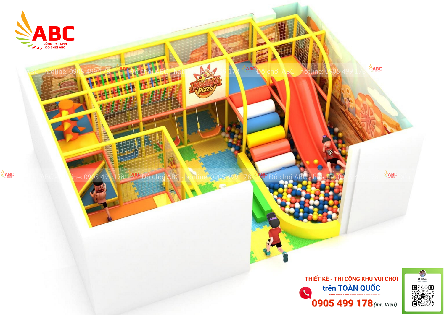 Mẫu thiết kế khu vui chơi trẻ em trong nhà 40m2