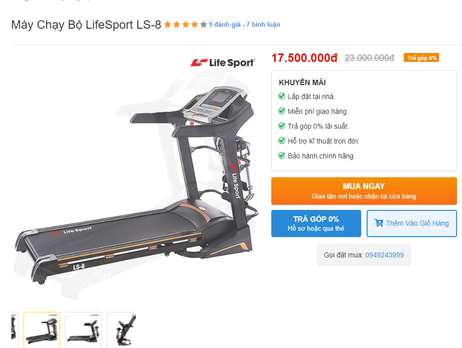 Máy Chạy Bộ LifeSport LS-8