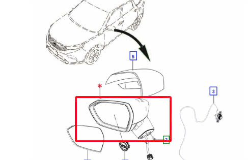 Gương chiếu hậu Territory chính hãng Gương chiếu hậu Territory chính hãng