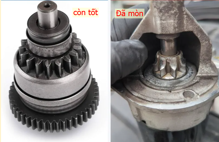Bánh răng củ đề Ford Ranger mới và bánh răng bị mòn