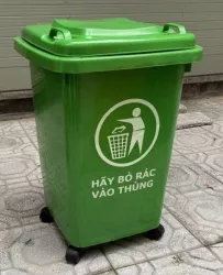 Thùng nhựa đựng rác HDPE 240 lit có bánh xe màu xanh lá