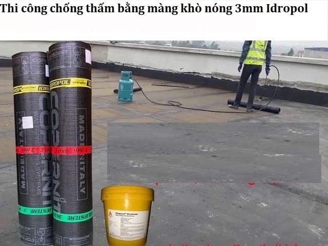 Chống thấm WC bằng tấm khò nóng dày 3mm (lắp đặt hoàn thiện)