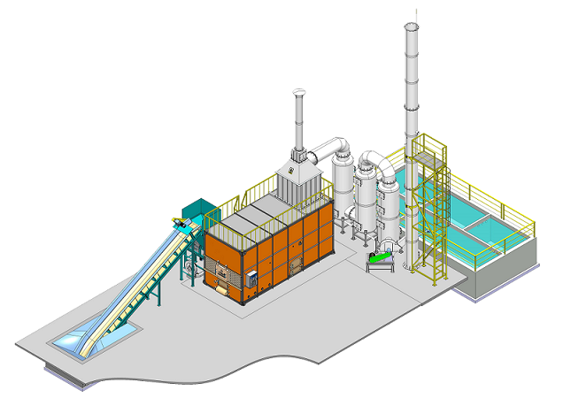 Hệ thống lò đốt rác thải sinh hoạt Công suất: 1500 kg/giờ