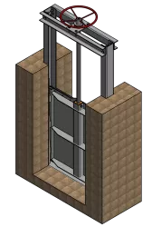 Cửa phai BxH=0.6x0.6m. Nâng hạ thủ công