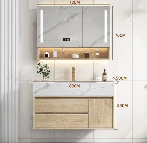 Tủ lavabo gỗ plywood  0,8x0,4x0.6