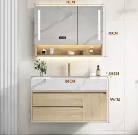 Tủ lavabo gỗ plywood  0,8x0,4x0.6