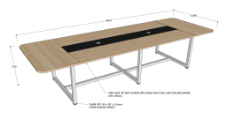 Bàn họp giáo viên kích thước 3600x1200x750mm