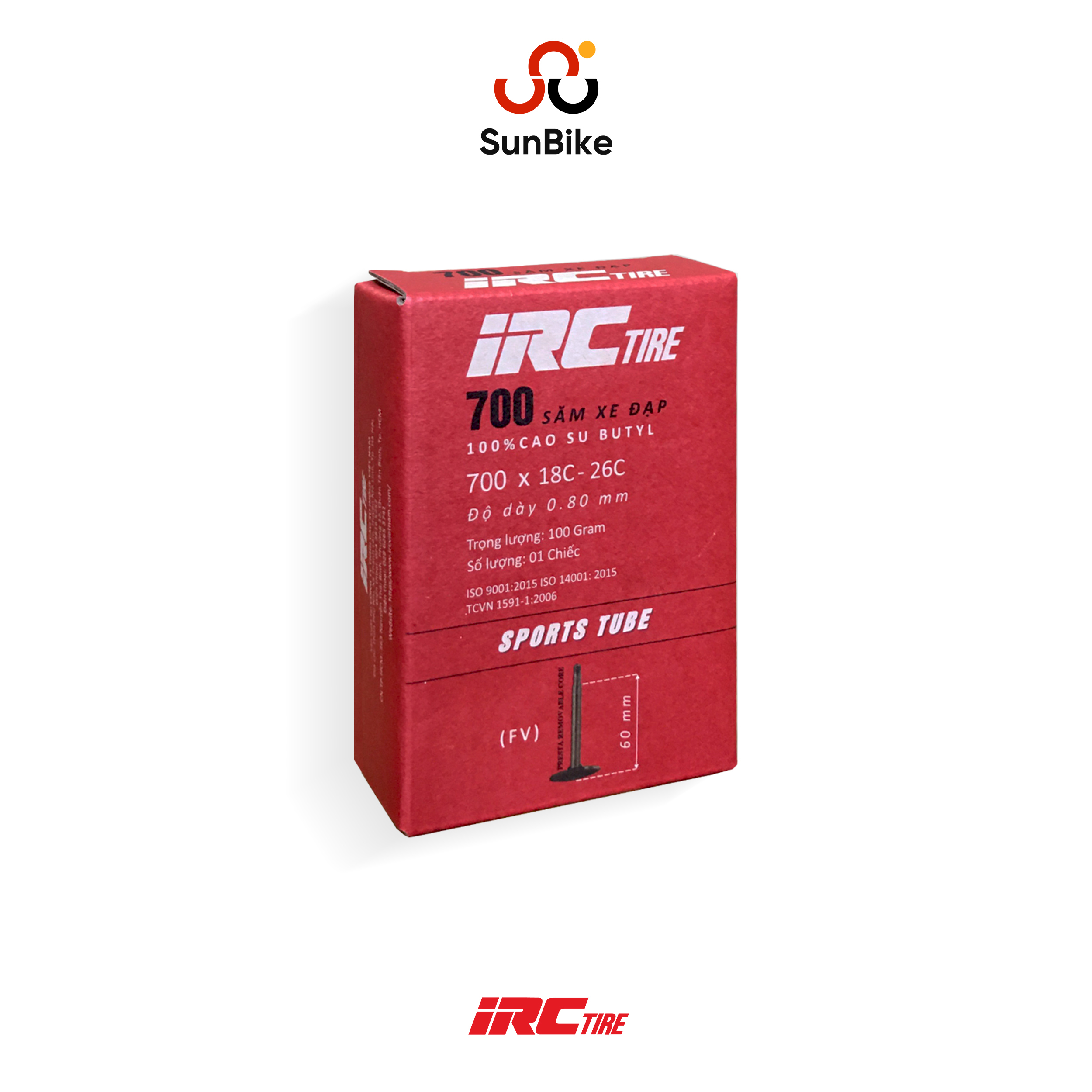 Săm IRC 700 x 18C - 26C FV 60mm