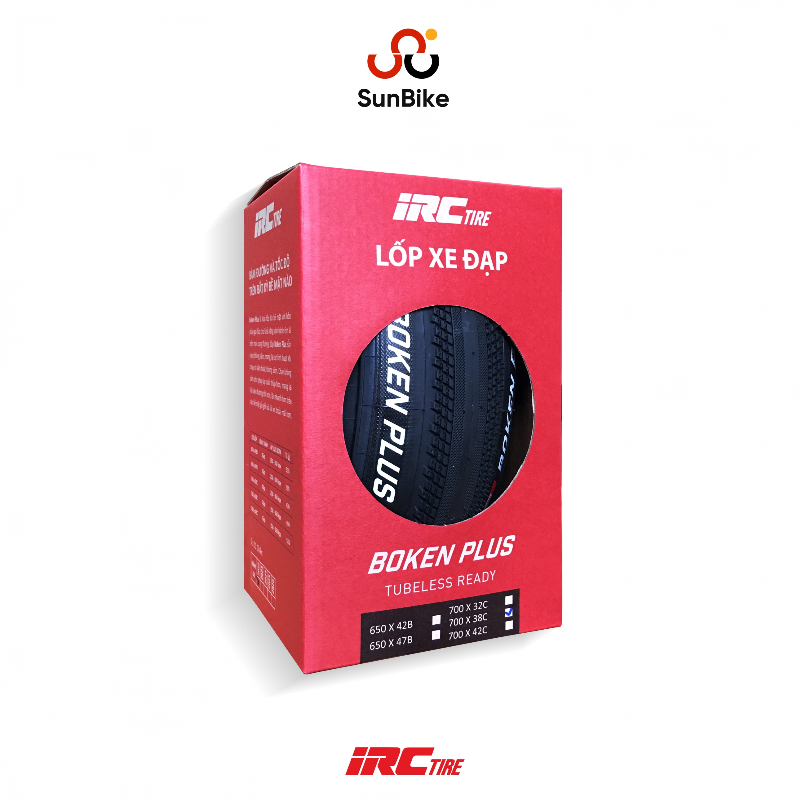 Lốp IRC Boken plus Kevlar 700X38C Tubeless