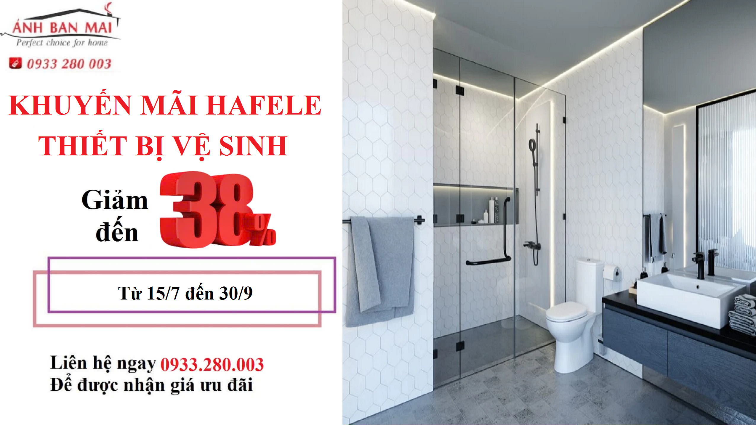 Khuyến mãi Hafele - Thiết bị vệ sinh Hafele giảm đến 38%