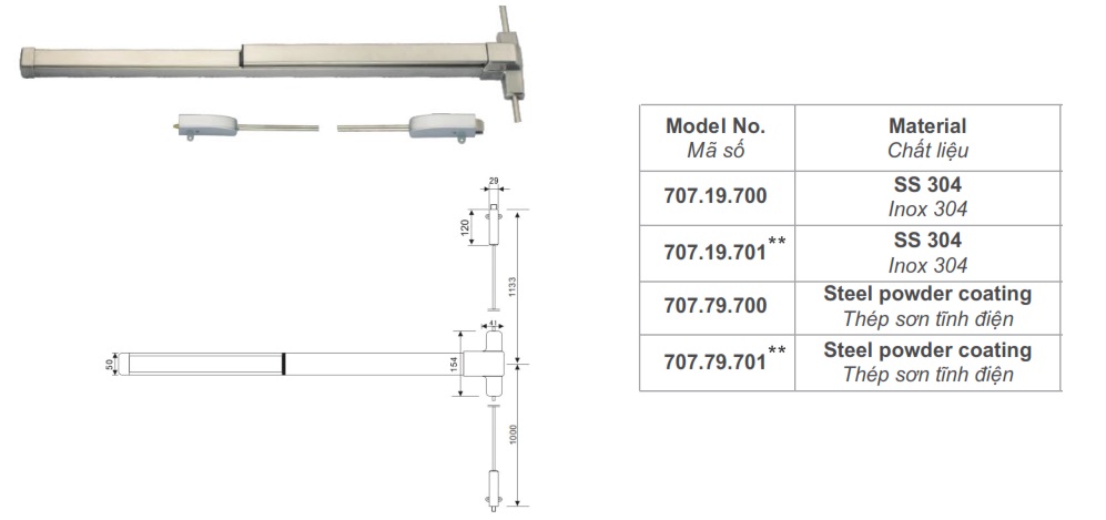 thanh-thoat-hiem-707.19.700-imundex-900mm-inox-304-mh