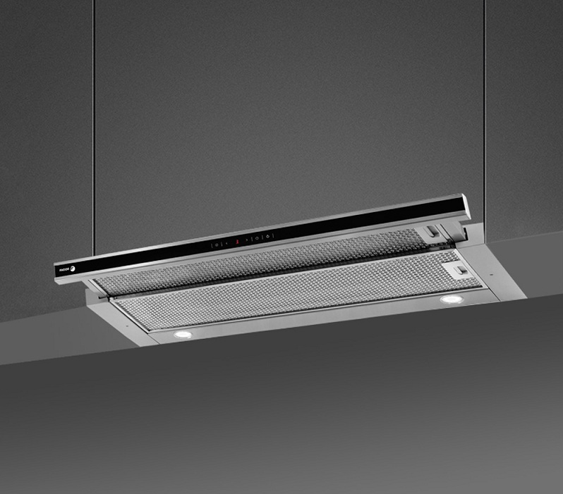 Máy hút mùi Fagor 3AF3-942X âm tủ kính đen viền inox 90cm