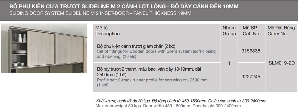 cua-truot-slm019-2d-hettich-slideline-m-2 cÃ¡nh-lot-long-30kg-mh2