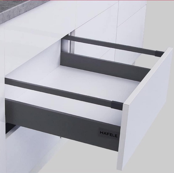 Ray hộp Hafele 552.55.323 S2 nhấn mở H80 xám