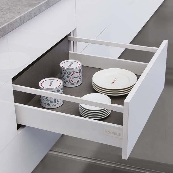 Ray hộp Hafele 552.55.723 S2 nhấn mở H80 trắng