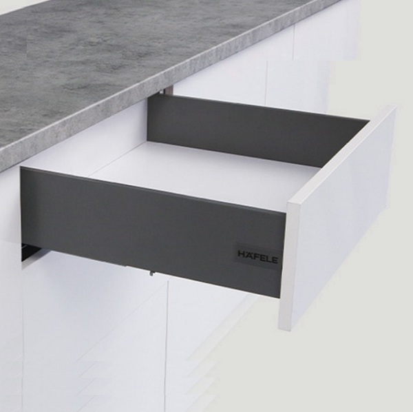 Ray hộp Hafele 552.35.375 S3 giảm chấn H120 xám
