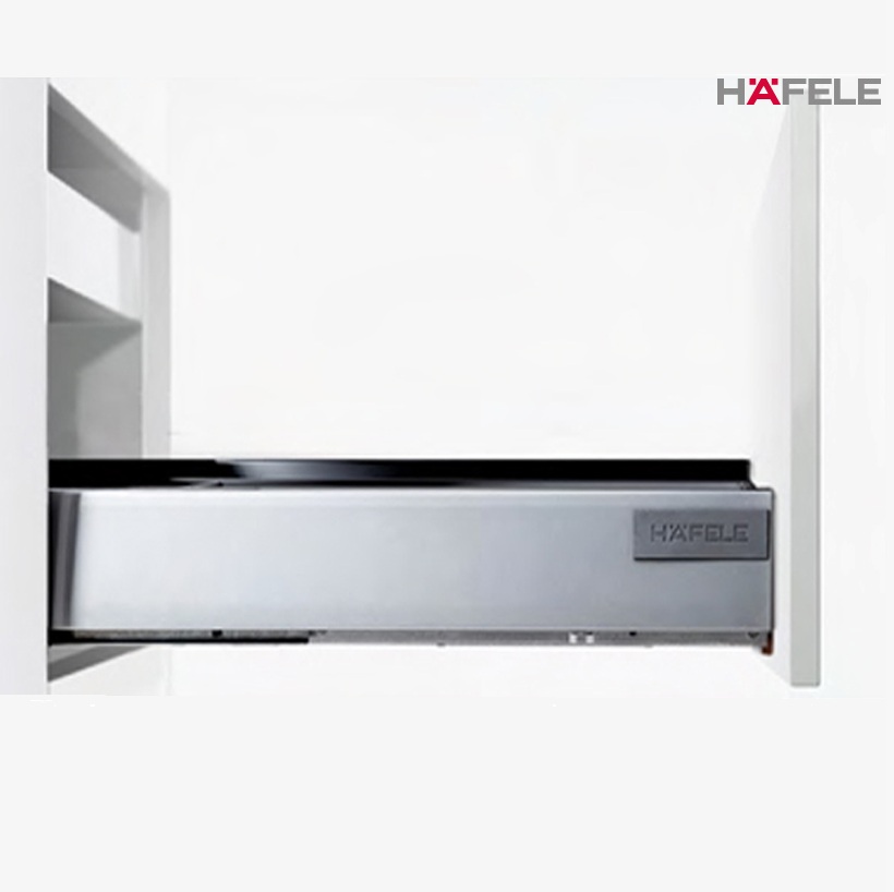 Ray hộp Hafele 552.75.005 giảm chấn H84xD500mm xám